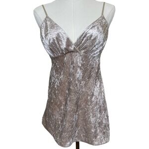 Vintage Meghan Noland Babydoll Cami L Gold Taupe‎ Y2K Asymmetrical Fairy Grunge